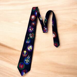 Vintage Looney Toons Tweety Bird Bugs Bunny Sylvester Donald Duck Roadrunner tie